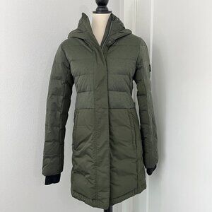 Lole Small Olive Green Faith Down Highlands Waterproof Winter Hooded Jacket